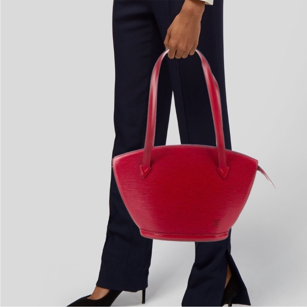 Louis Vuitton Red Saint Jacques Epi Leather Shoulder Bag Vintage Tote Rare
